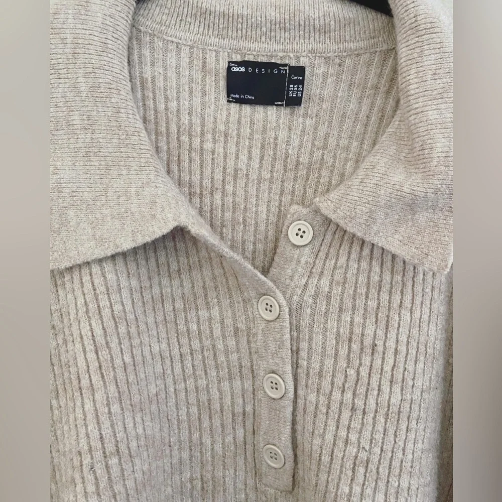 ASOS Curve Collared Henley Sweater - Picture 3 of 8